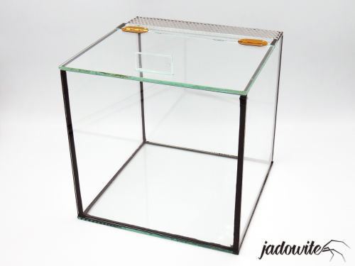 Terrarium szklane 30x30x30, otwieranie klapka - czarny silikon 105,00 zł