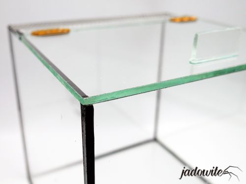 Terrarium szklane 30x30x30, otwieranie klapka - czarny silikon 105,00 zł