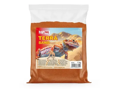 Piasek do terrarium CZERWONY 1kg Terra Sand Happet – podłoże terrarystyczne dla gadów i pająków
