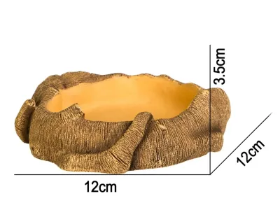 Miska do terrarium Rustic Wood Bowl 12x12x3,5 cm Terrario – miska / poidło do terrarium dla