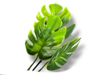 Sztuczna roślina do terrarium - bukiet monstery 34cm – roślina do terrarium, dekoracja