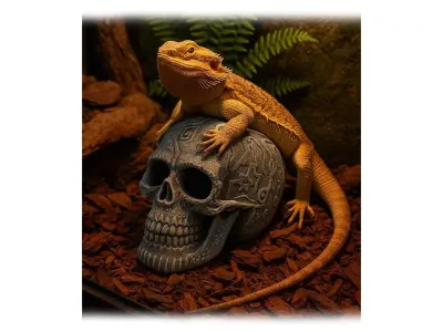 Czaszka Muerte do terrarium w stylu meksykańskim 10x8,5x6,5cm Happet