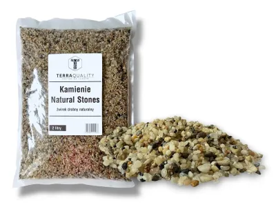Kamienie Natural Stones, żwirek drobny NATURALNY 2L – kamienie / żwirek dekoracyjny do