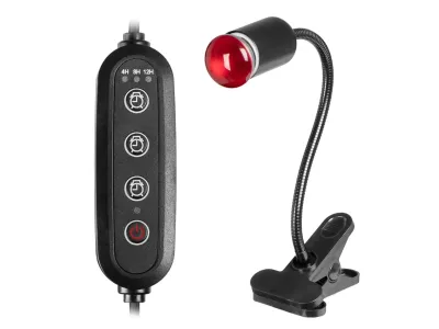 Lampa do terrarium z timerem 4/8/12h – oprawka E27 ceramiczna 200W