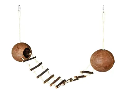 Podwójny domek z kokosa do terrarium 13 cm – dekoracja i schronienie dla zwierząt