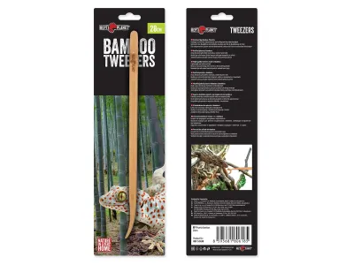 Pęseta bambusowa do karmienia gadów i pajęczaków 28 cm – dekoracja do terrarium, naturalny