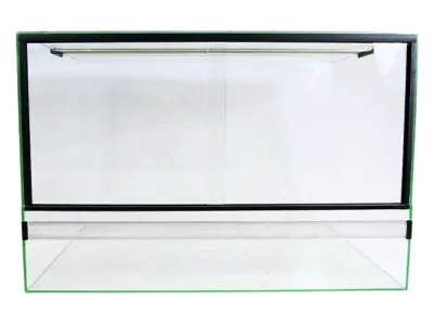 Szklane terrarium 100x40x40 z podwójną wentylacją i drzwiami przesuwnymi
