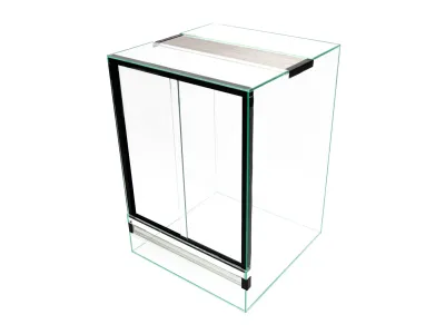 Terrarium szklane drzwi przesuwne Premium 40x40x60cm – szklane terrarium hodowlane z wentylacją