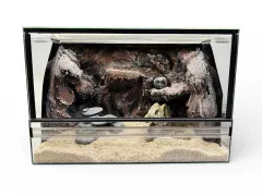 Terrarium szklane z wystrojem drzwi przesuwne Premium 60x40x40cm 2