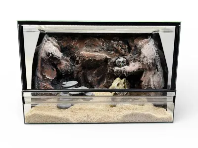 Terrarium szklane z wystrojem drzwi przesuwne Premium 60x40x40cm – terrarium dla bezkręgowców