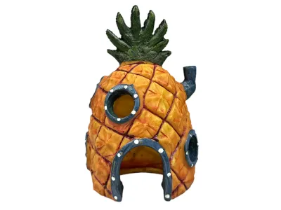 Domek ananas 8x8x13cm - dekoracja do akwarium i terrarium ATD – kora korkowa, kryjówka i