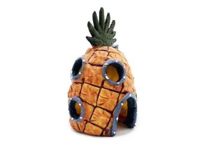 Domek ananas 8x8x13cm - dekoracja do akwarium i terrarium ATD – kora korkowa, kryjówka i