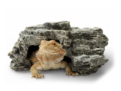 Jaskinia do terrarium dla gadów Grey Granite Cave L 26,5x18,5x10,5cm ATD