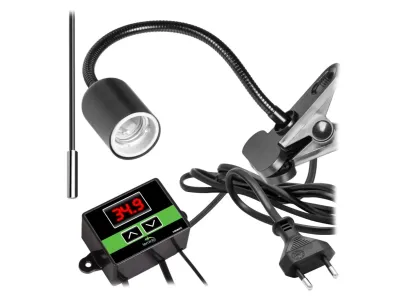 Oprawka terrarystyczna z termostatem i sondą temperatury Terrario