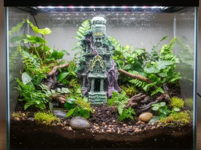 Świątynia Buddy do akwarium i terrarium 25 cm – kryjówka dla ryb, pająków i gadów