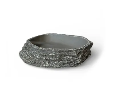 Grafitowa miska do terrarium M 12,5 cm – na wodę i pokram dla gadów i płazów