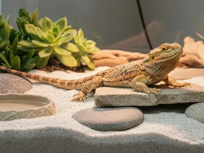 Naturalny piasek do terrarium kremowy 1kg – dla agamy i gekona