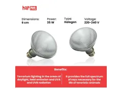 Żarówka halogen 35W grzewcza żarówka do terrarium Happet 24,99 zł 2