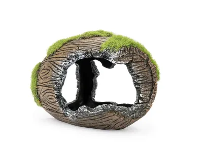 Beczka z mchem  – mała dekoracja do akwarium 8,5cm Happet